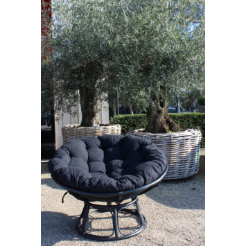Loungestoel Papasan Zwart
