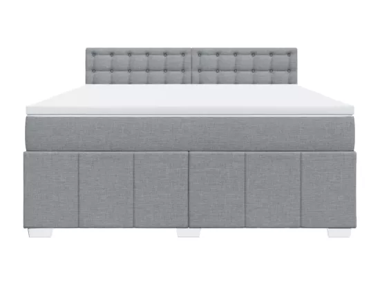 Sommier à lattes de lit avec matelas Gris clair 180x200cm Tissu