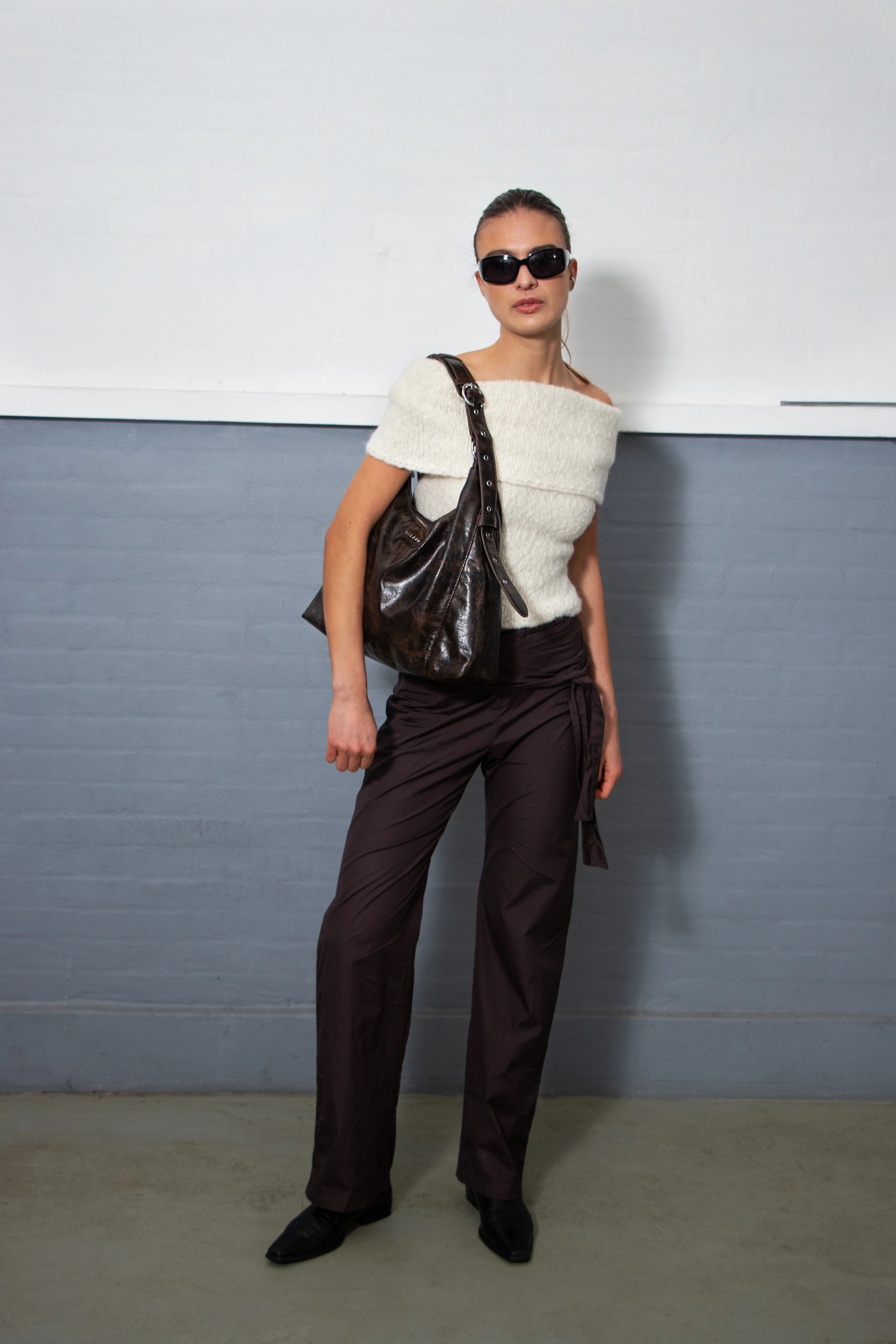 Silfen  Ellie crossbody taske - Brown Cracked