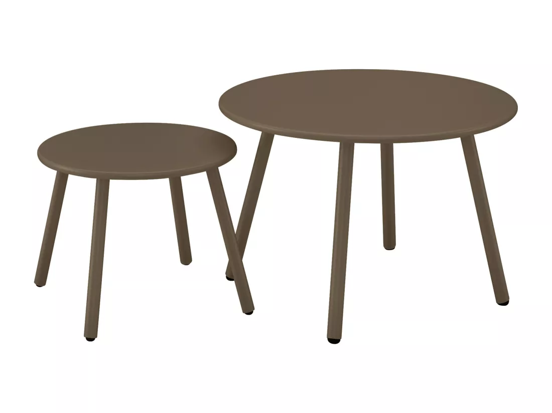 Tables gigognes de jardin en métal - Taupe - MIRMANDE de MYLIA