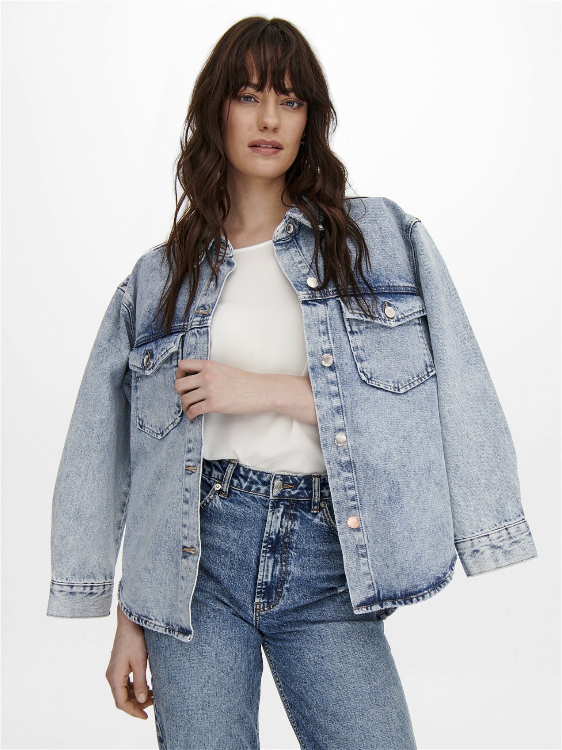 ONLEVER Jeanshemd Light Blue Denim