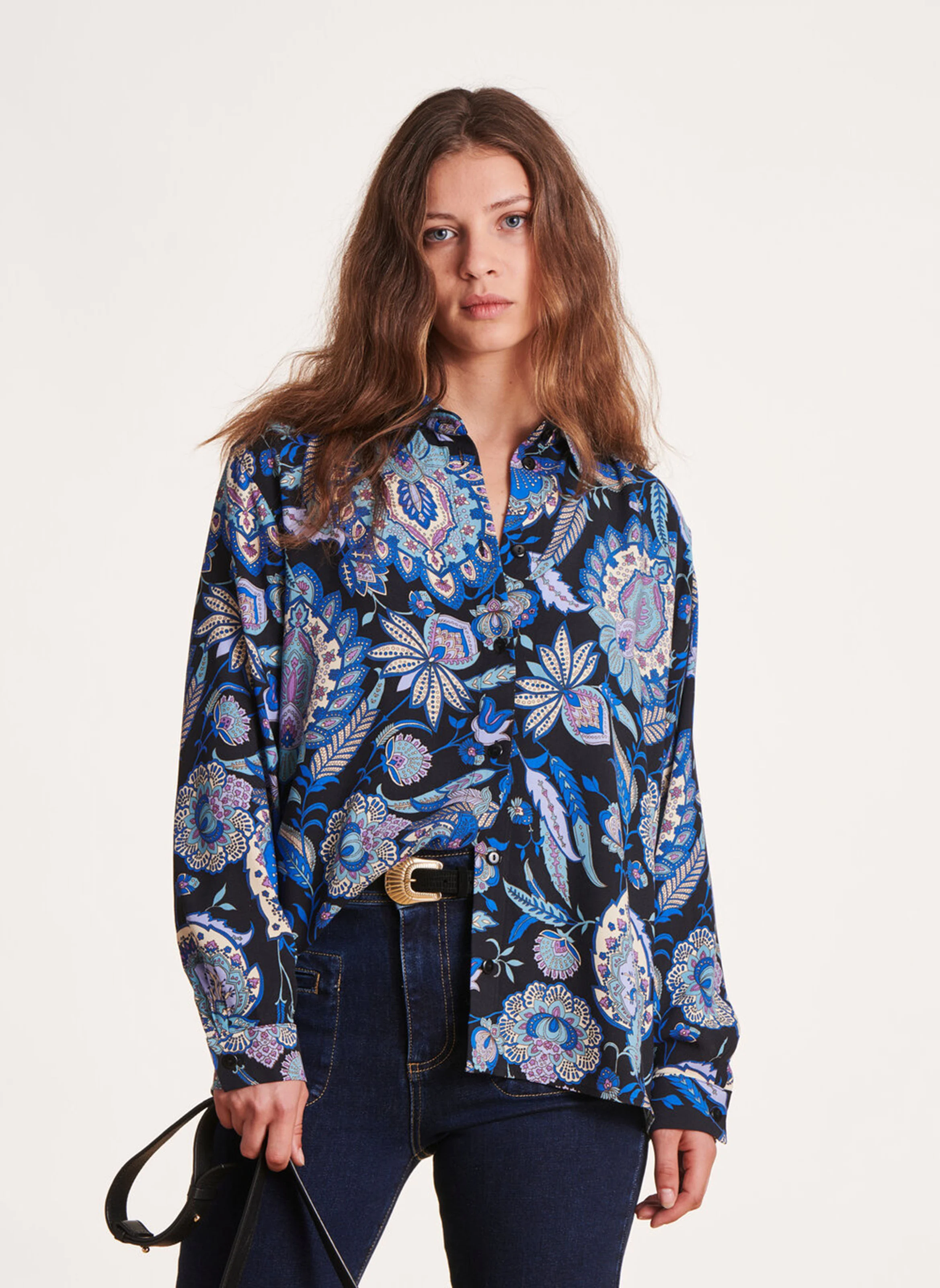 Chemise ample col classique imprimé | Multicolore