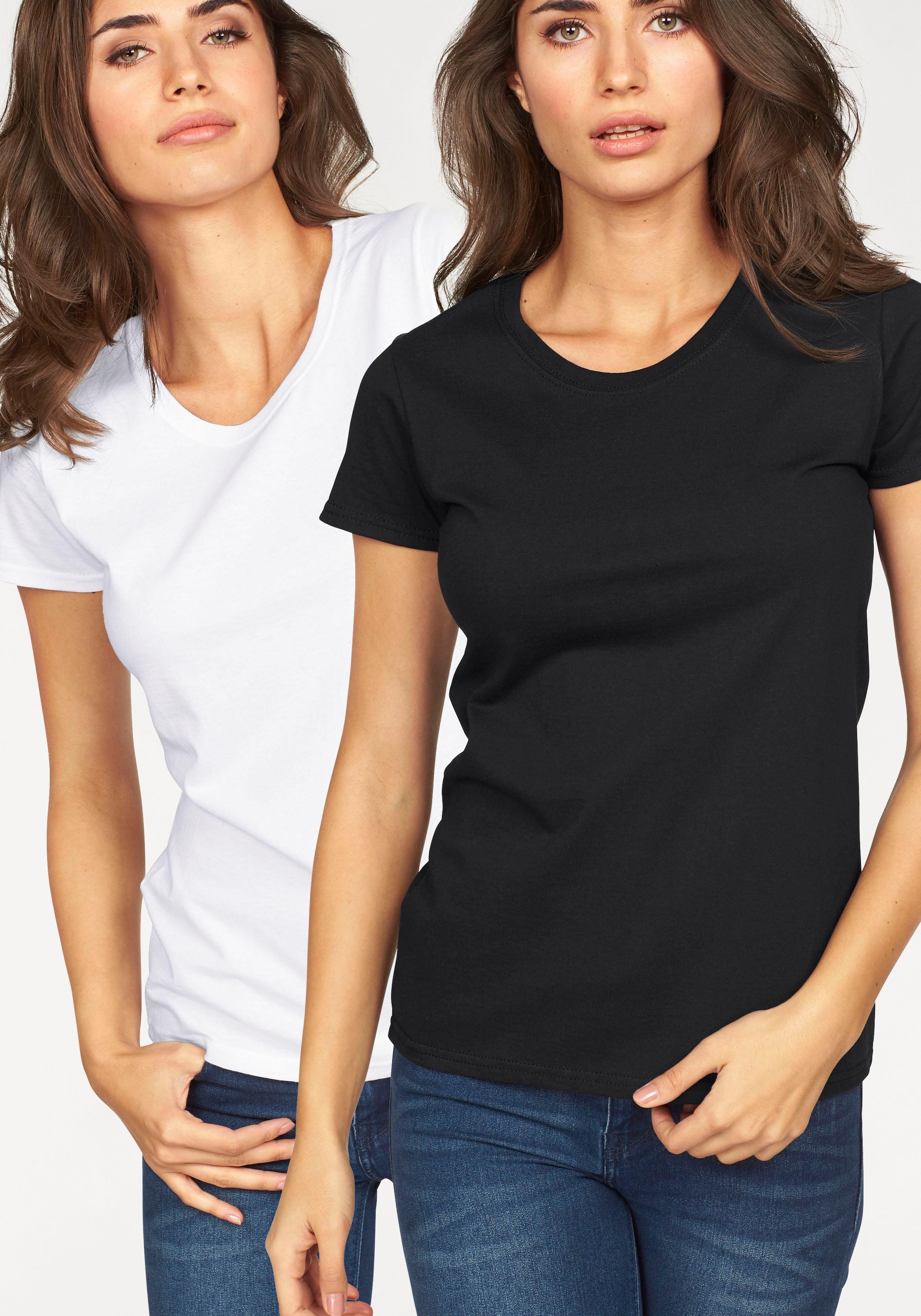 Fruit of the Loom Rundhalsshirt »Lady Fit Premium«, 2 Stk.
