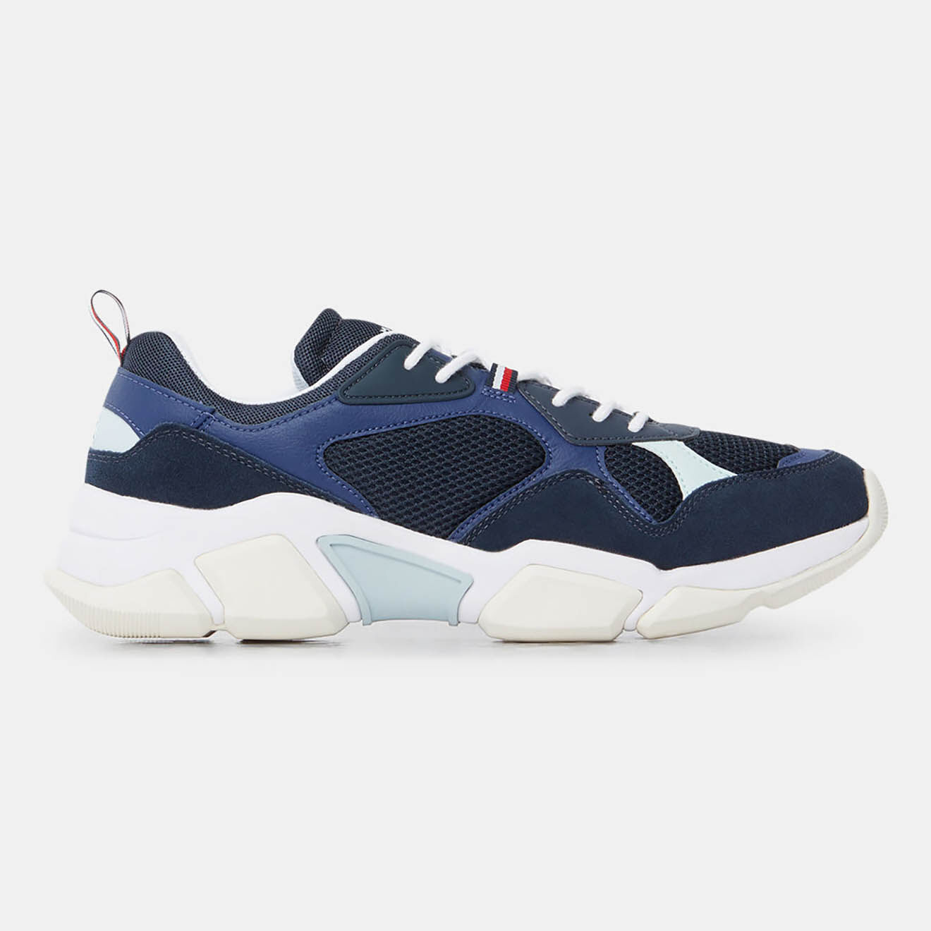 Tommy Hilfiger Baskets en Mesh & Velours de Cuir Chunky Material Mix bleu marine