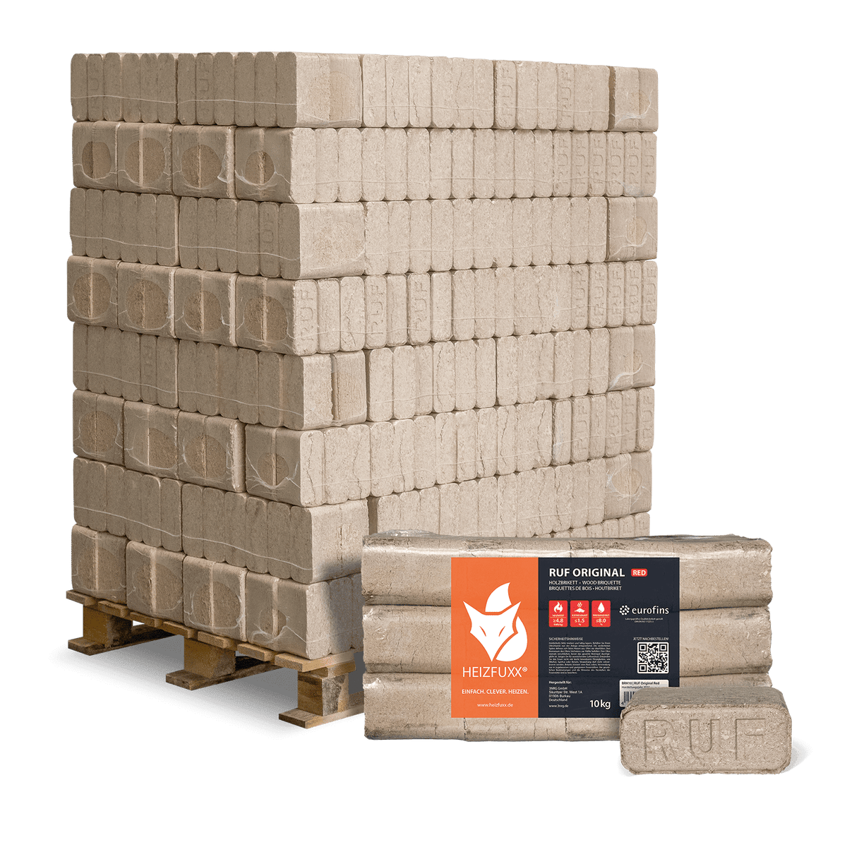 Heizfuxx RUF Original Rood 10kg x 96 pakken 960kg pallet