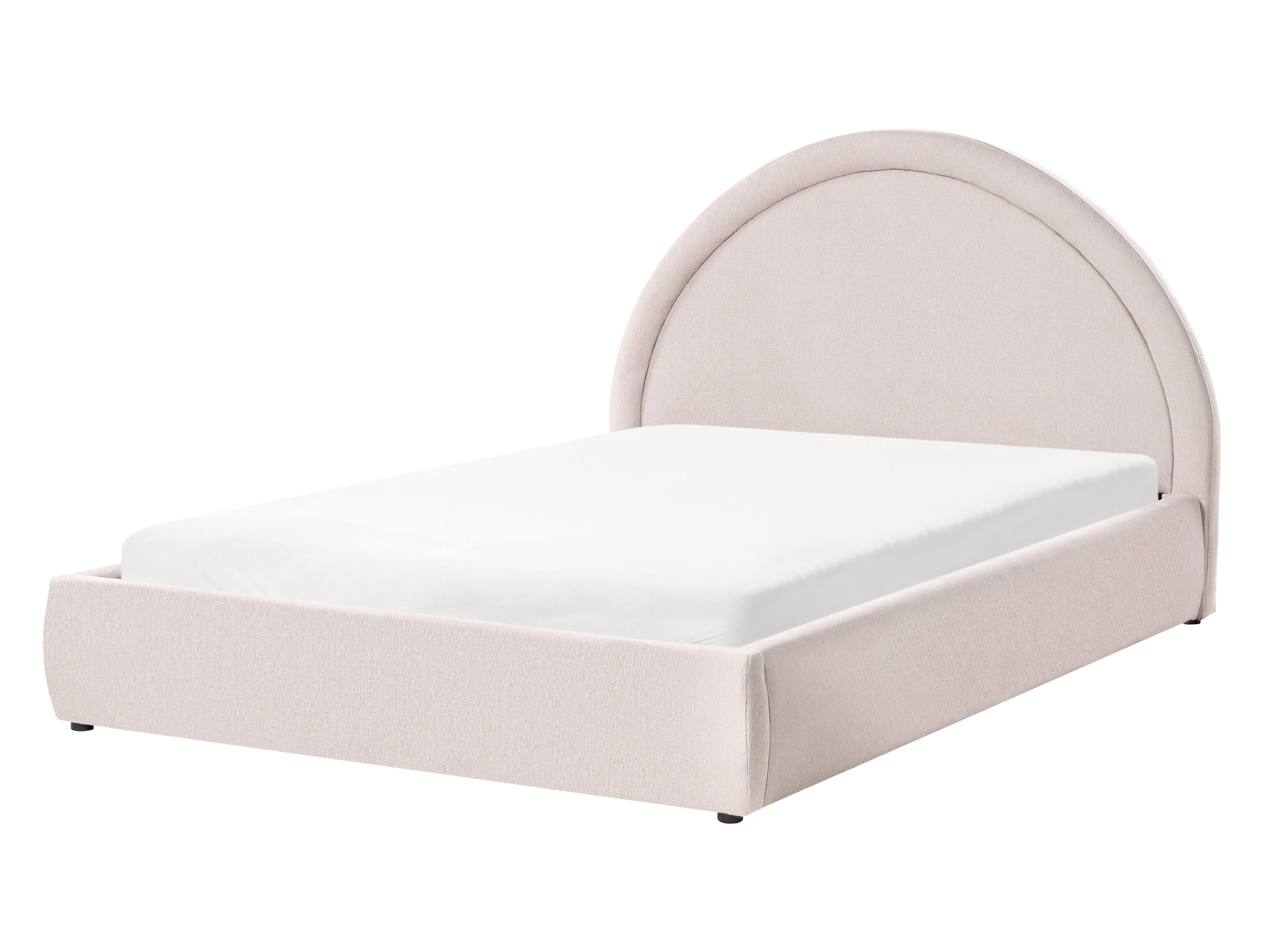 Bed met opbergruimte Stof MOUZON 140 x 200 cm Lichtbeige