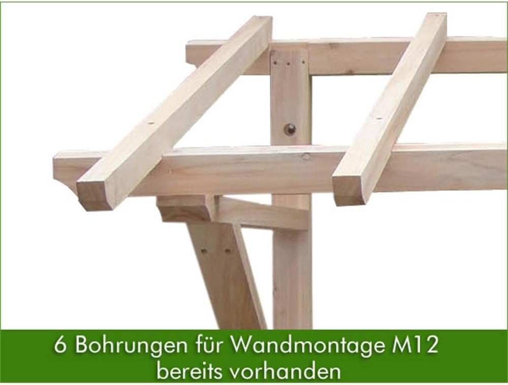 Melko Haustürvordach Vordach 2050 mm Pultvordach Tür Überdachung Haustür aus Holz Holzvordach Türdach
