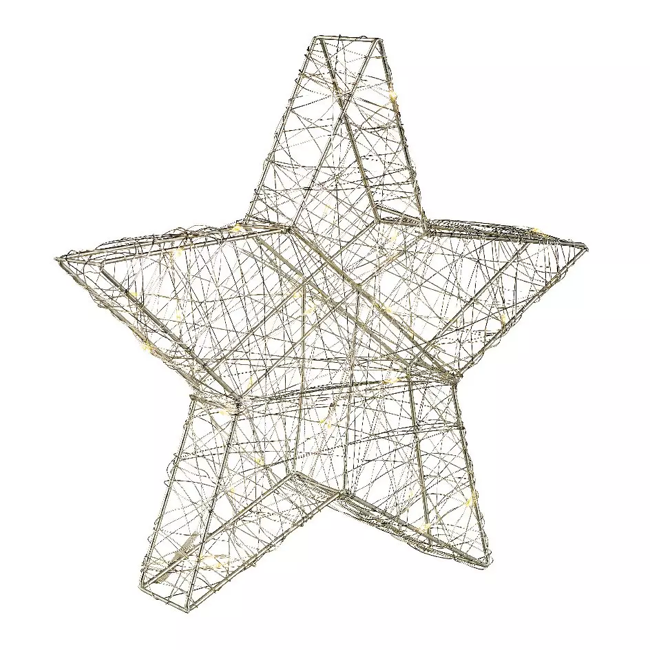 Étoile lumineuse à piles (H29 cm) Antartica Blanc chaud