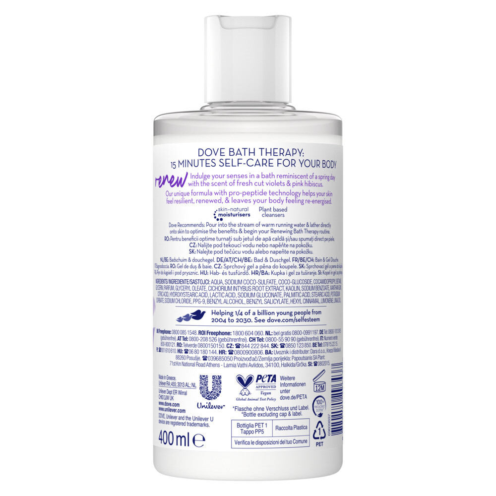 Dove Bath Therapy Renew Badschuim & Douchgel400 ml