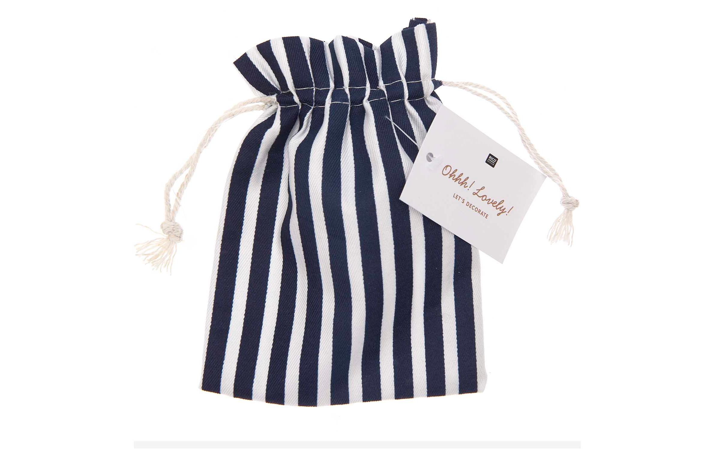 Geschenktasche 11 x 14 cm 1 Stück, Blau/WeissBlau-weiss gestreifter Beutel für Geschenke