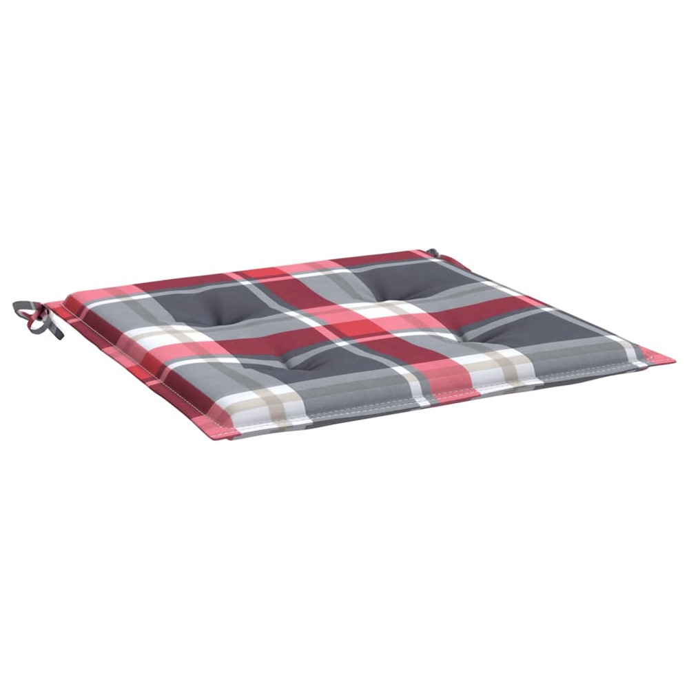 Coussins de chaise de jardin 6 pcs carreaux rouges 40x40x3 cm