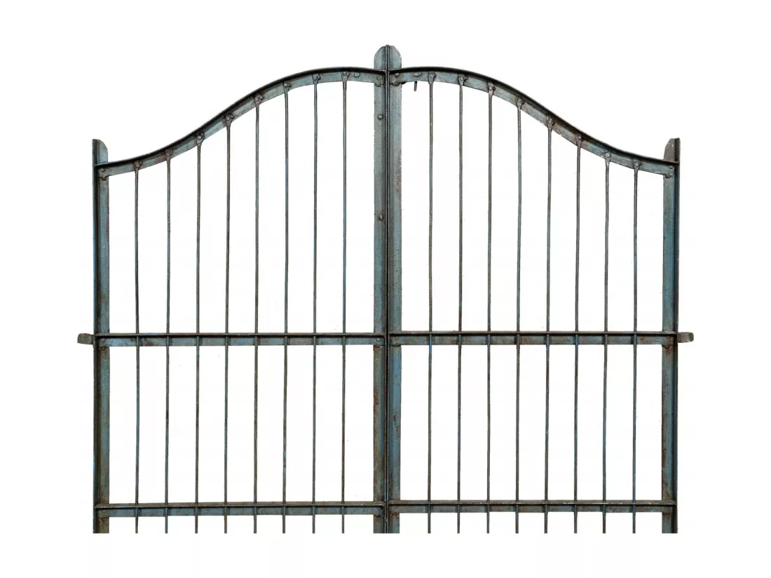 BISCOTTINI Portail - Fer Forgé Finition Antique - Clôture en Fer - Portail en Métal - Porte Décorative - Portail d'Entrée - 117x6x150cm - Une Pièce