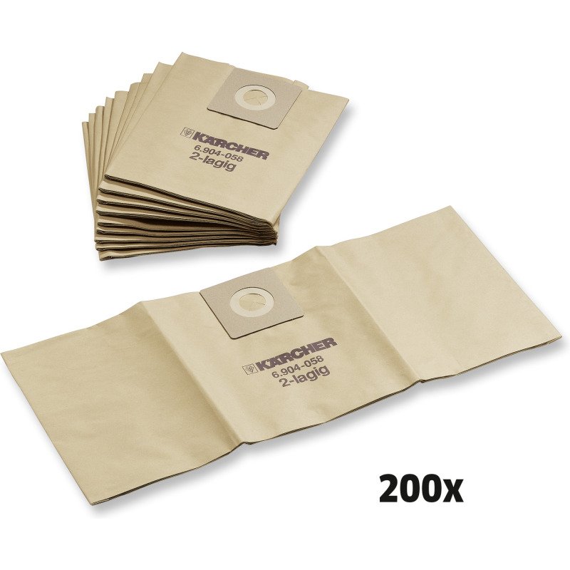 Kärcher - Sacs  filtrants papier, 200 Pièce(s), T 12/1