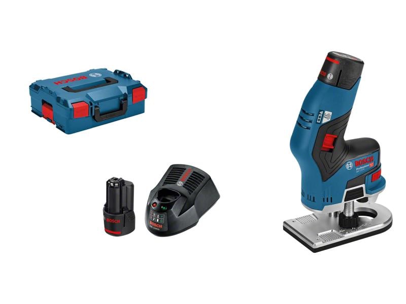 Bosch Professional Akku-Kantenfräse GKF 12V-8, 2 x 3.0Ah, L 12-Volt-Fräse