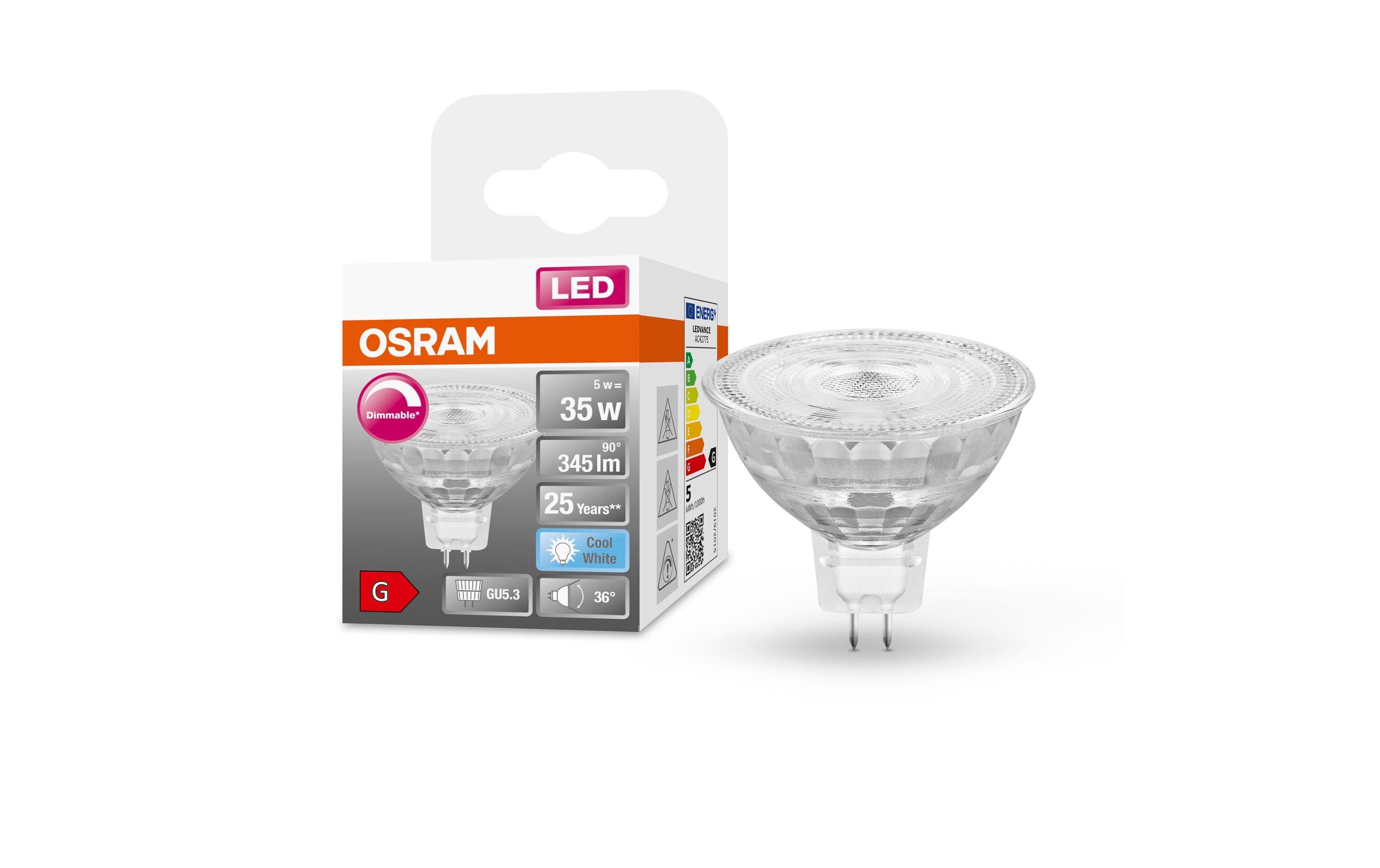 Lampe Superstar Mr 16 35 36 °, 5W, GU5.3, Dim, NeutralweissNiedervolt-LED-Reflektorlampen MR16 mit Retrofit-Stecksockel