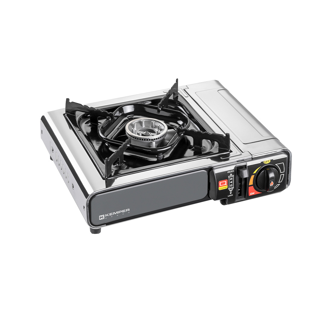 KEMPER Camping Gaskocher Edelstahlt XTRA Smart 2200 Watt