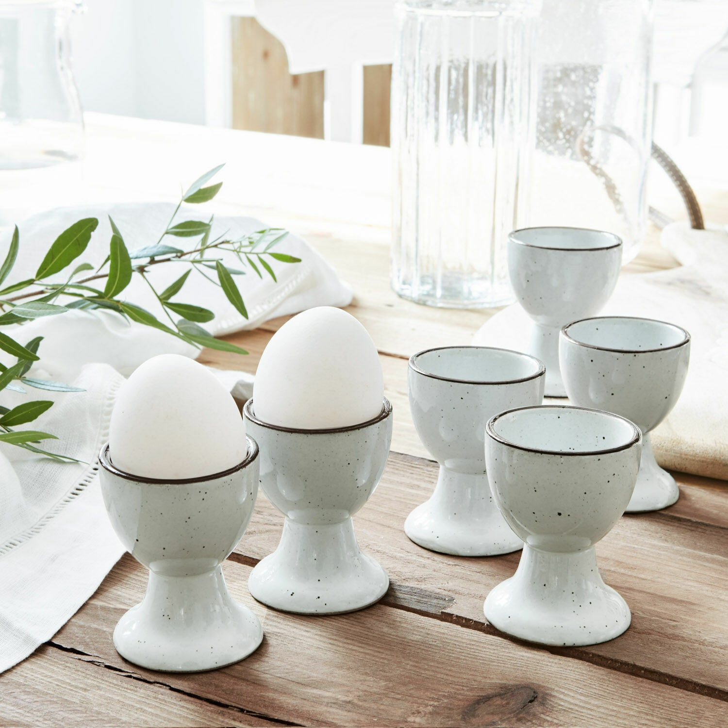 Eierbecher 6er Set Biarré weiß