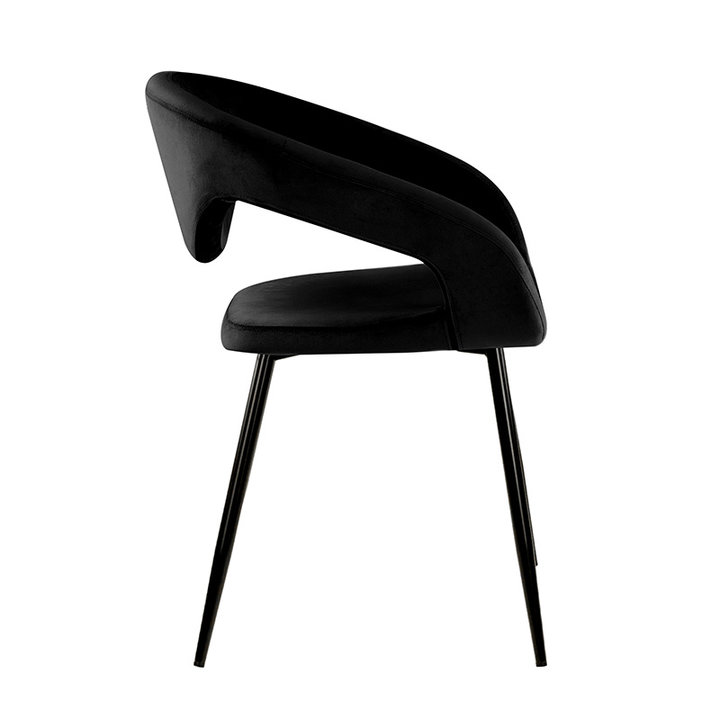 Velvet eetkamerstoel - Lenn Zwart | Comfortabel