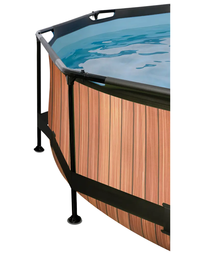 EXIT TOYS Pool Ø244x76 cm med pumpe og skærm - brun