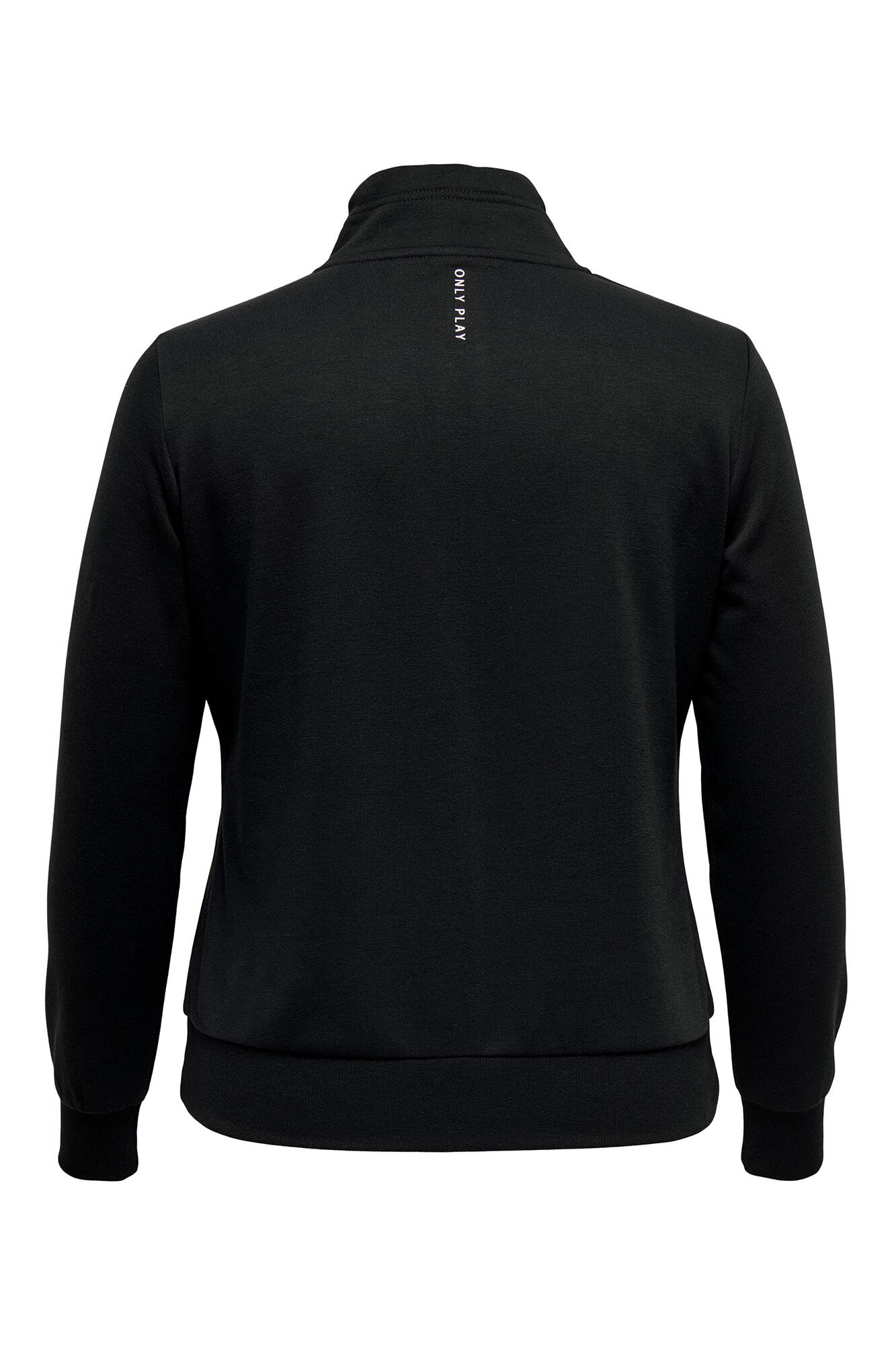 Blusa de moletom plus size com zíper e gola alta.