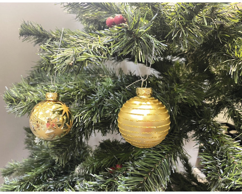 Glazen kerstboomballen Lafiora Ø 8 cm goud 4 st.