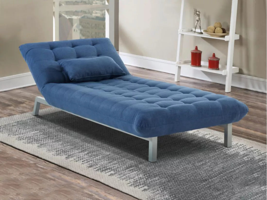 Méridienne en tissu HORNET - Bleu