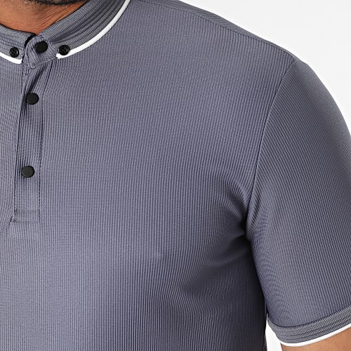 Polo Manches Courtes Gris Anthracite