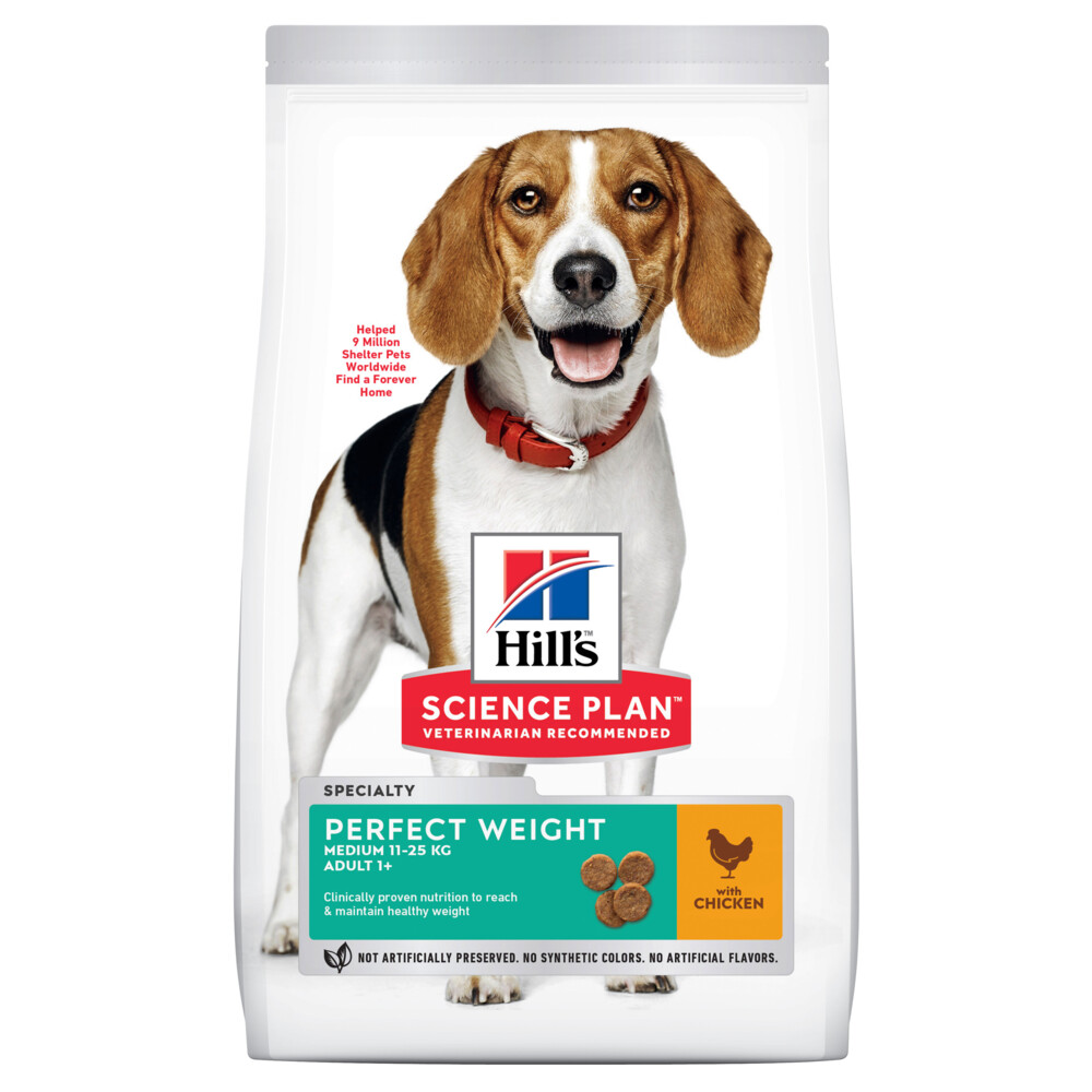 Hill's Science Plan Hondenvoer Adult Perfect Weight Medium Kip12 kg
