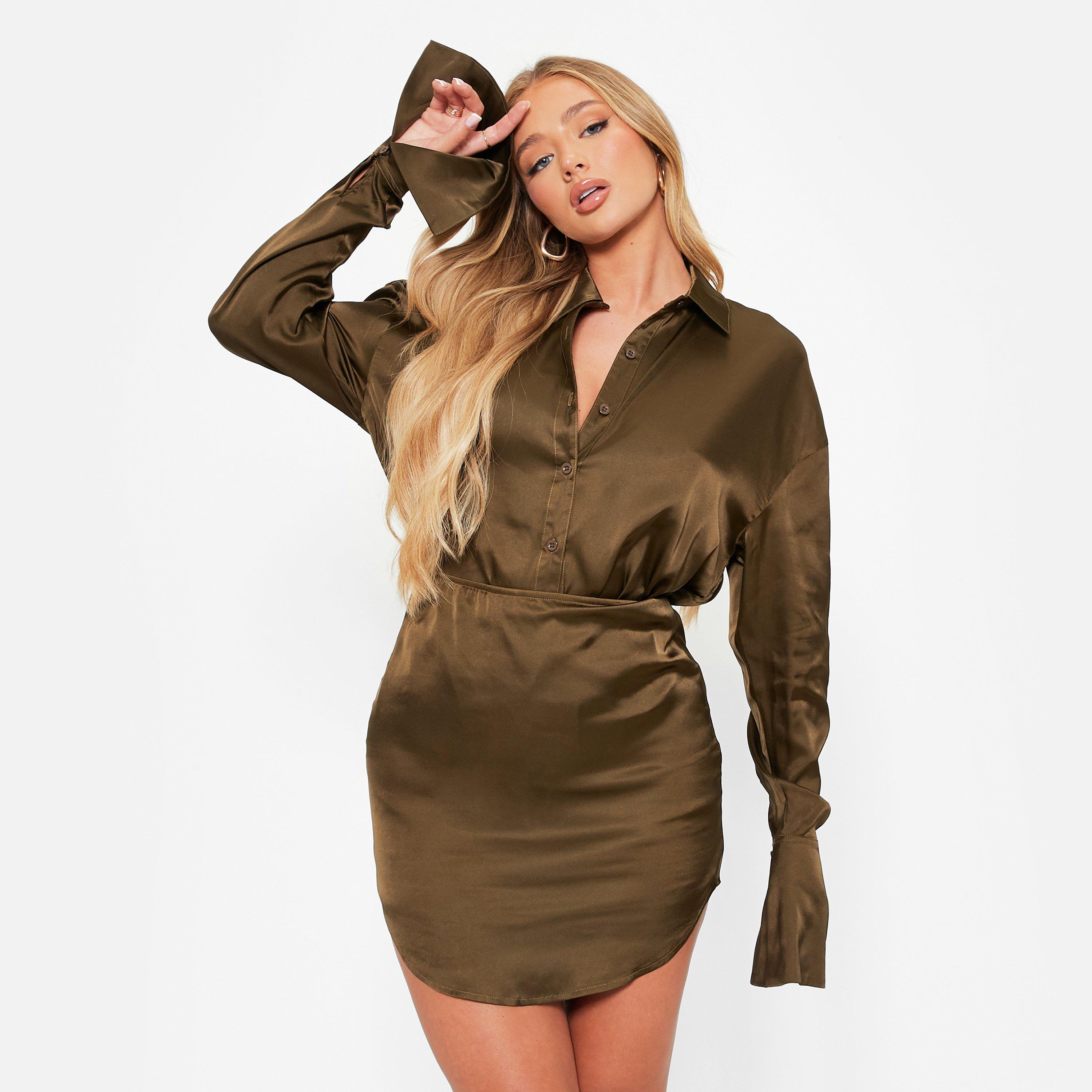 I Saw It First ISAWITFIRST Satin Curved Hem Mini Skirt Co Ord