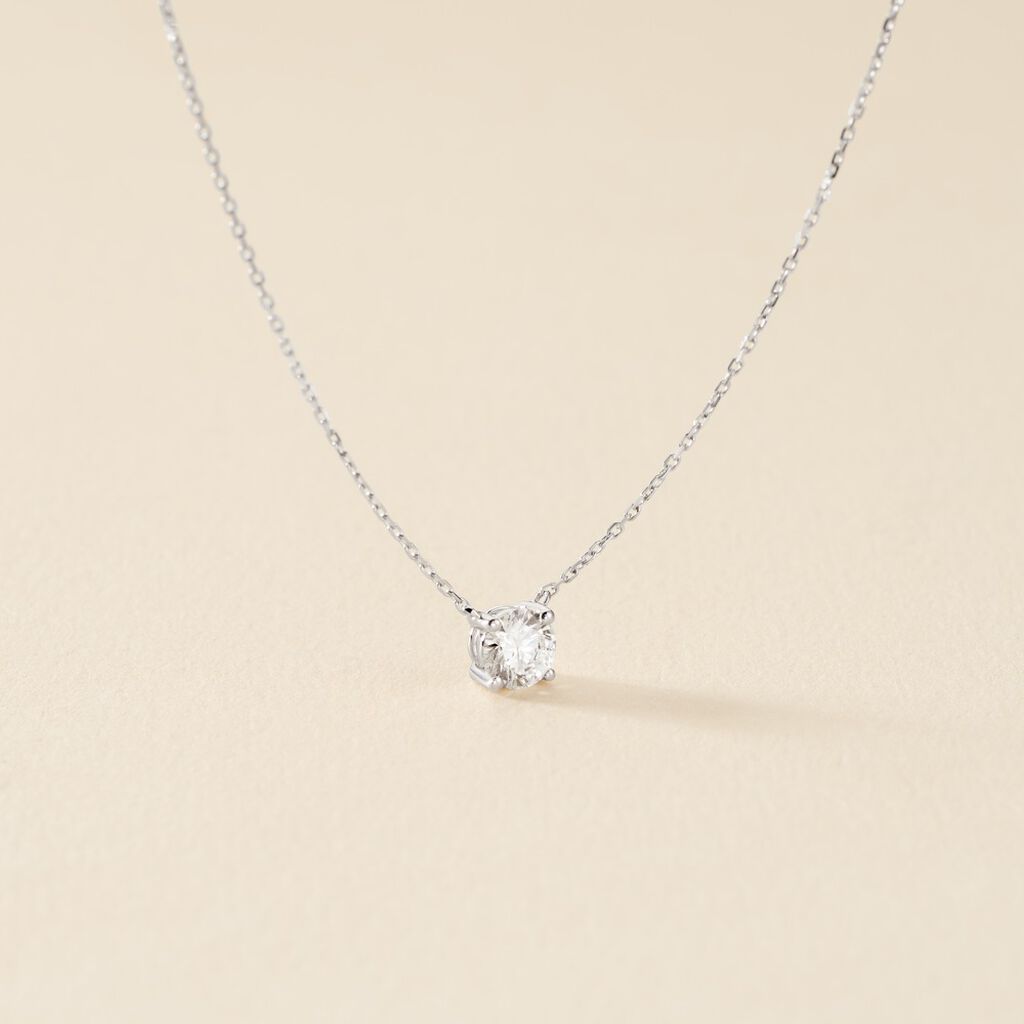 Collier Collection Aphrodite Or Blanc Diamant Synthetique