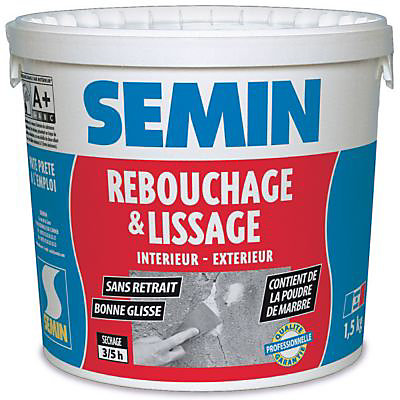 Enduit rebouchage et lissant 1,5 kg Semin