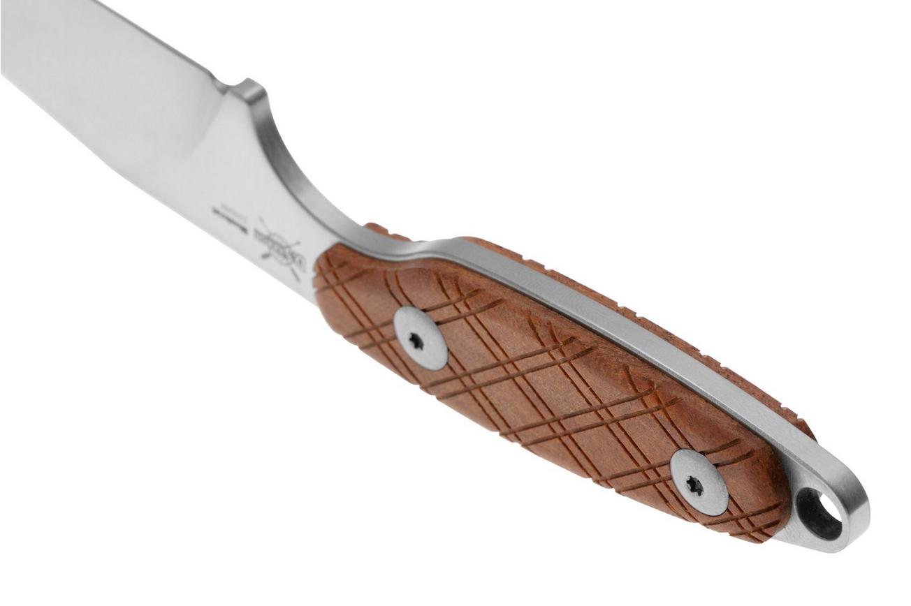 Kizer Vanguard Muskrat 1064A2, Stonewashed S35VN, Mkuruti Wood vaststaand mes, Derek Sharon design