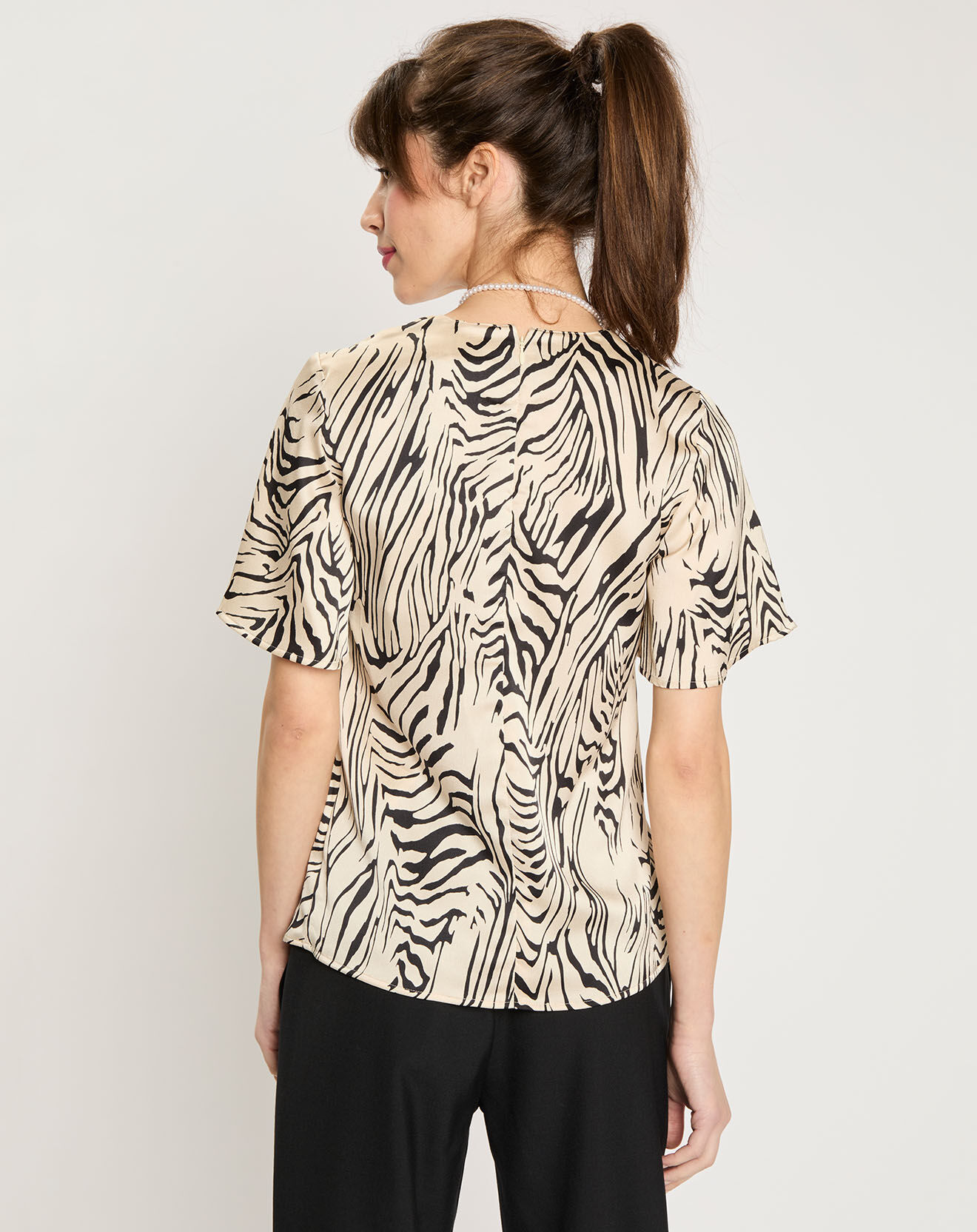 Zapa Top Tangui imprimée animal noir/beige
