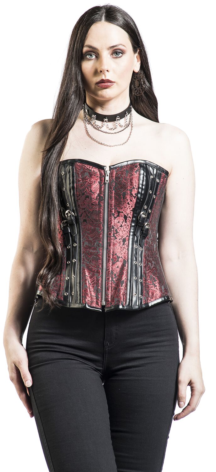 Corset avec Sangles & fermeture Éclair | Gothicana by EMP Corset