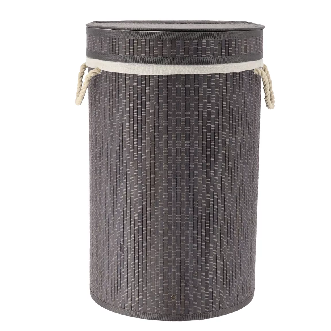 Panier à linge rond et pliable (H55 cm) Damier Gris