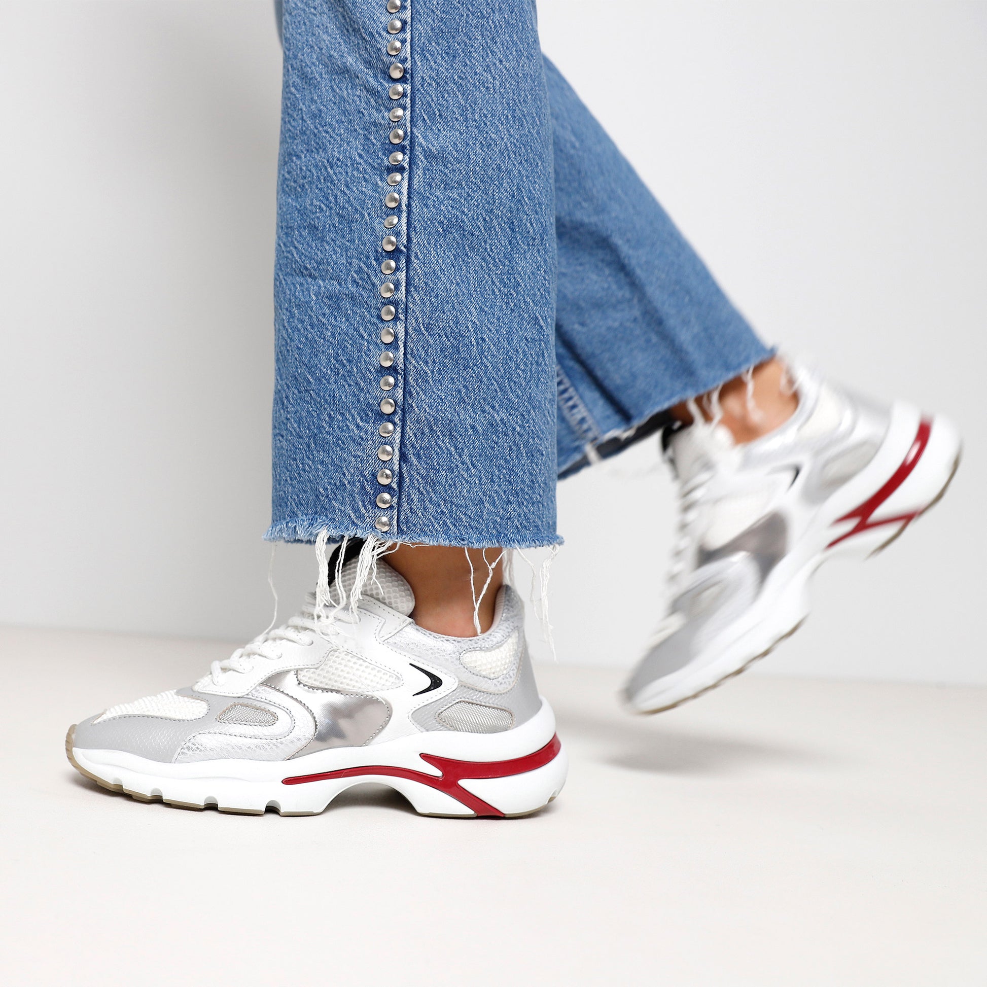 VIA VAI grijze dames sneakers Vesper Due