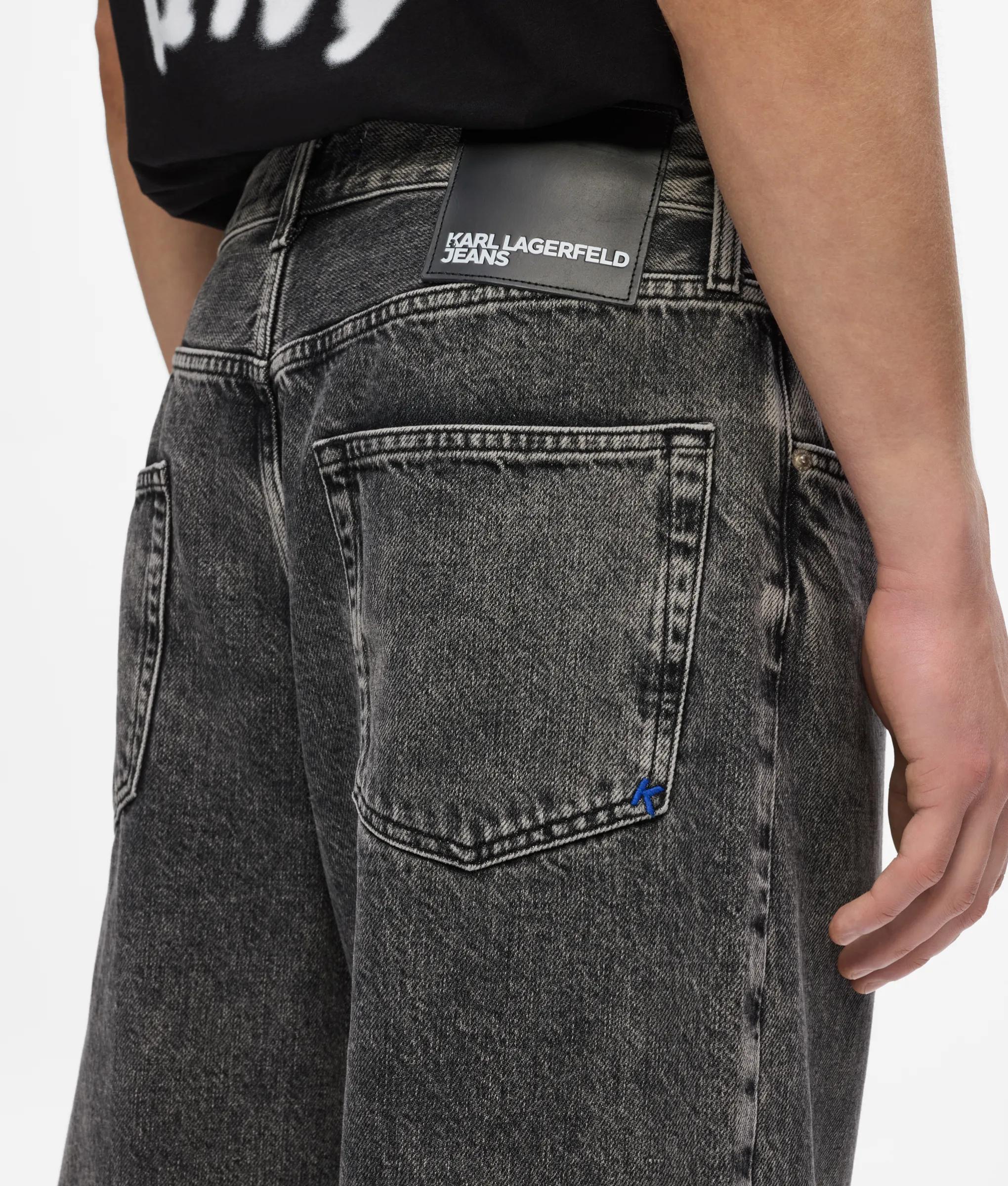 Wijde donkergrijze jeans
