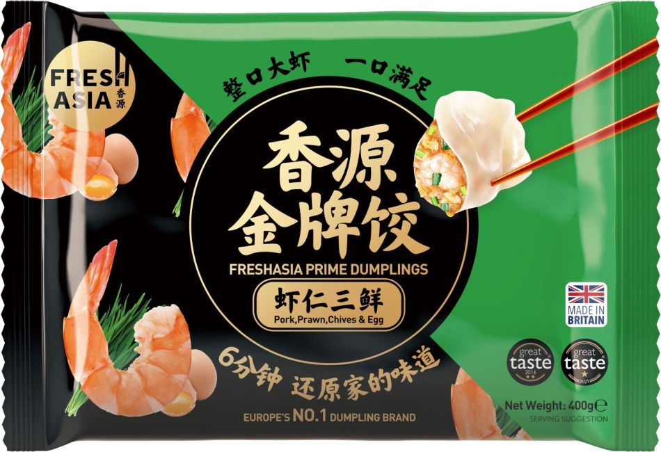 Fresh Asia Bevroren Dumpling met Varkensvlees, Garnaal, Bieslook en Eieren 410g