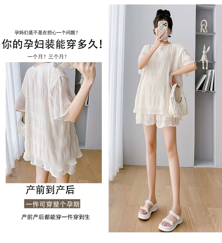 matteira - Zwangerschapsset: blouse met korte mouwen en korte broek