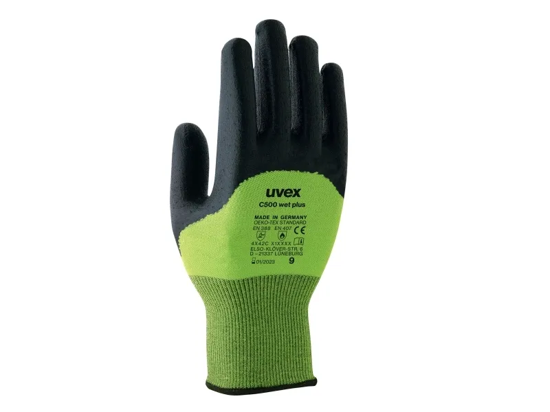 Uvex C500 foam, Sort, Grøn, Voksen, Voksen, Unisex, 1 stk, Polyethylen, Viskose, Polyamid, Glasfiber