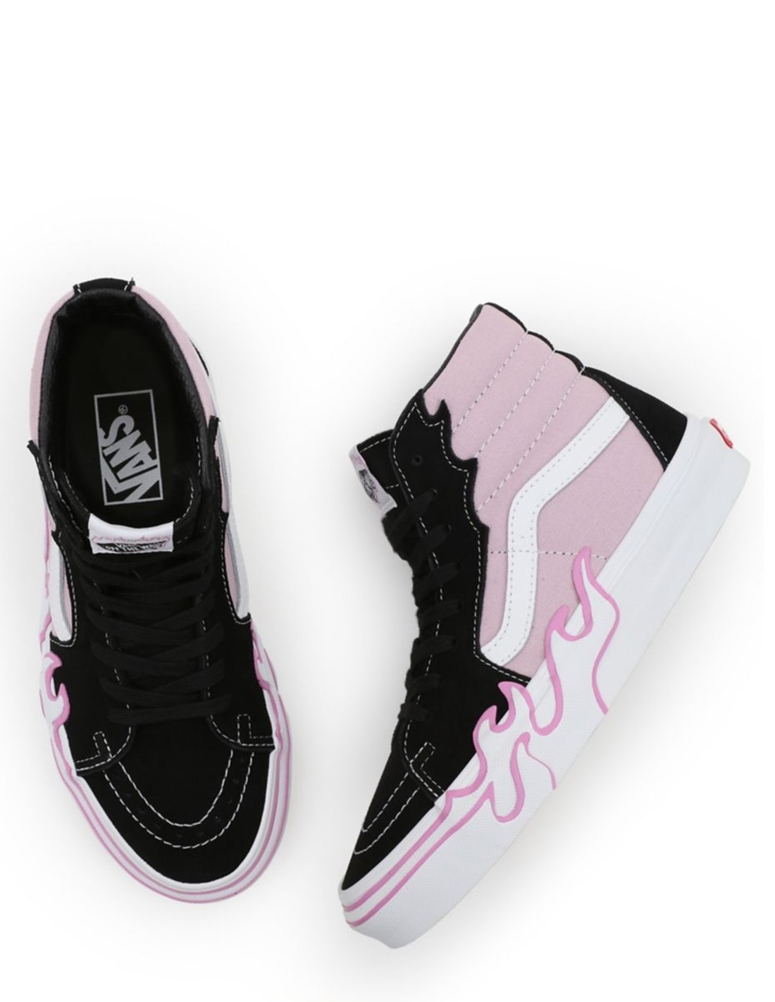 vans Sneakers montantes femme ua sk8-hi flame dkgrn daim rose/noir