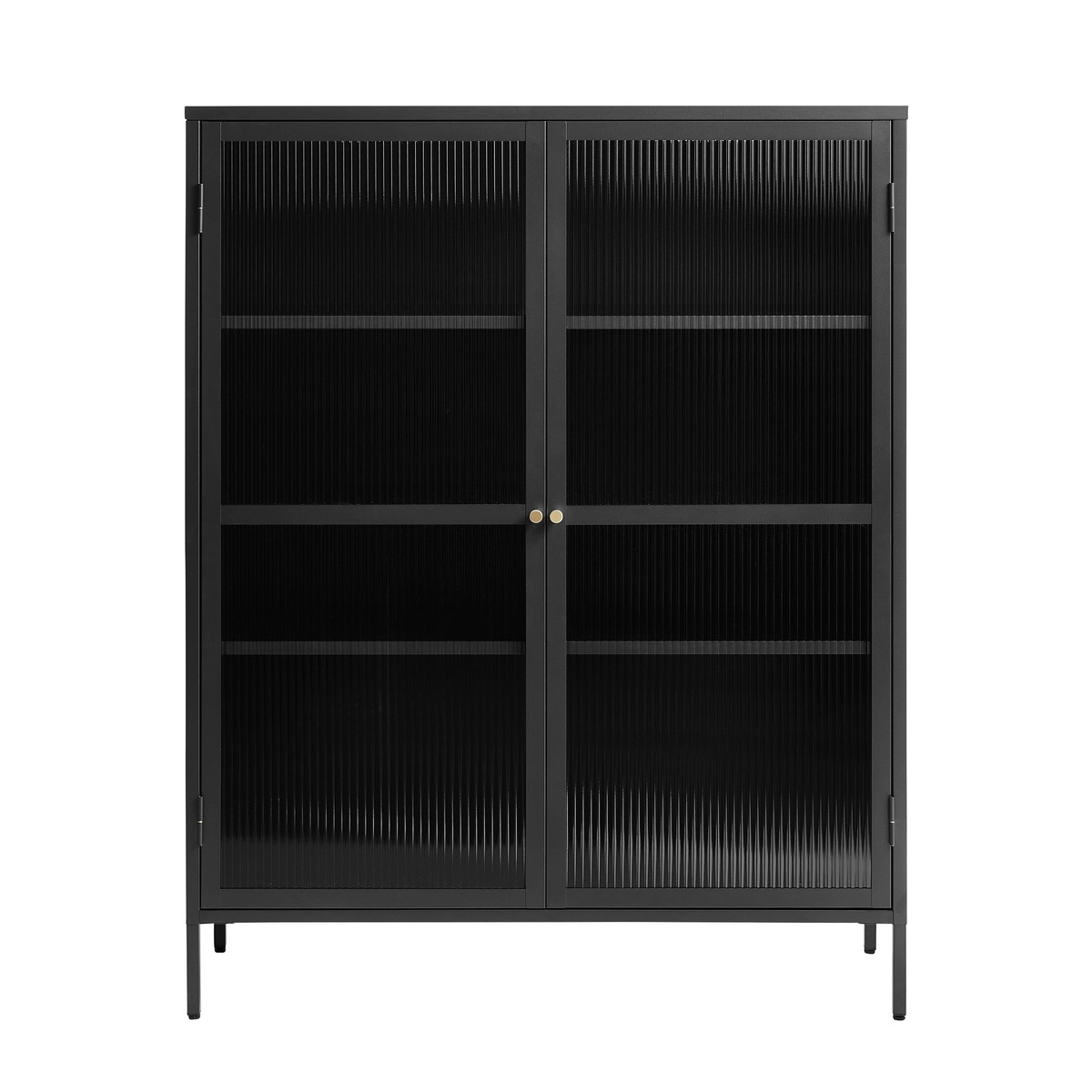 Vitrinekast Omeo 140x111 cm zwart