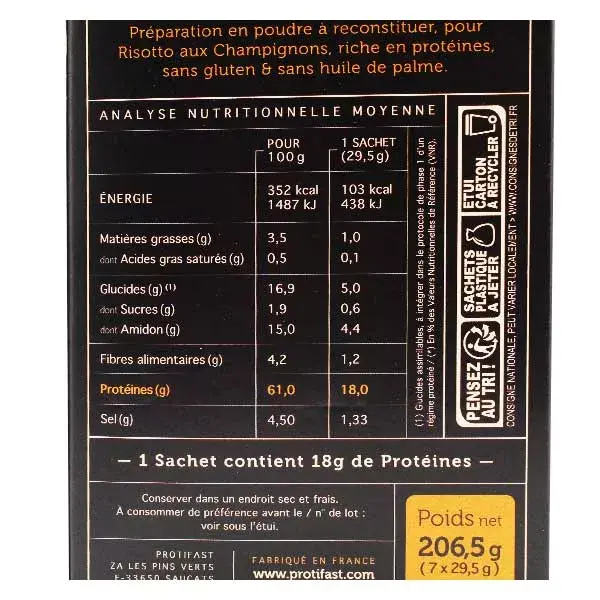 Protifast Risoto de Cogumelos 7 sachês