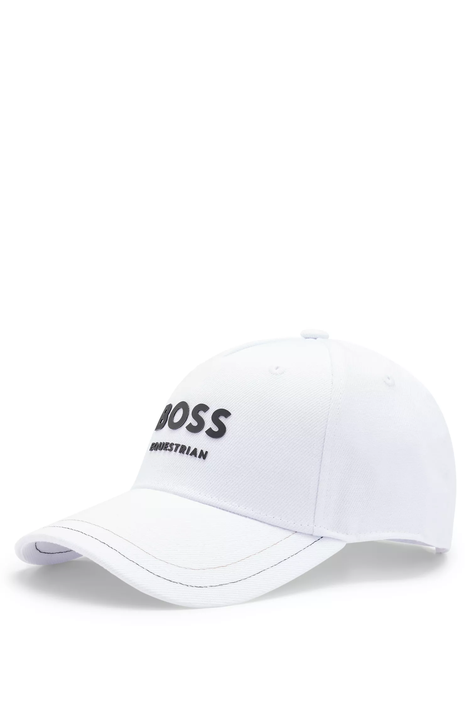 Boné BOSS Black-Equestrian de cinco painéis com detalhes do logotipo