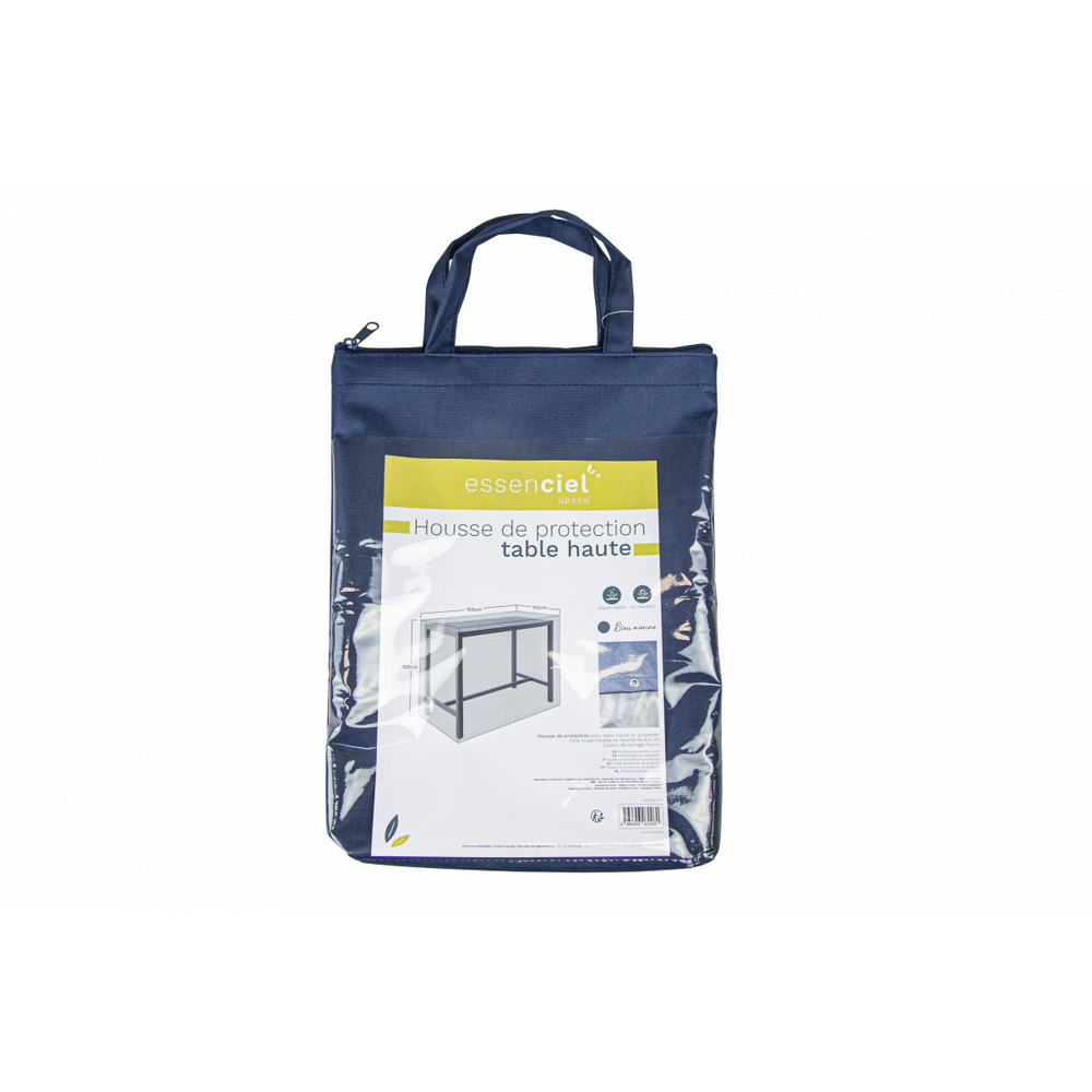 Housse de protection table de bar haute imperméable et résistante aux uv en polyester bleu marine - 165x110x120cm