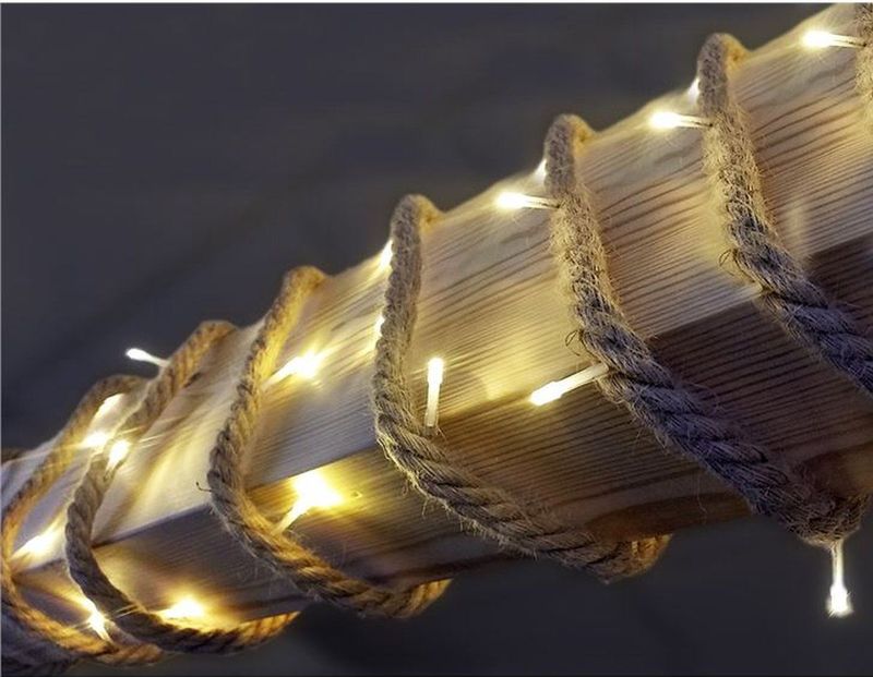 Touw - Guirlande - Jute - LED - 390cm - 40 Lampjes - Inclusief Trafo
