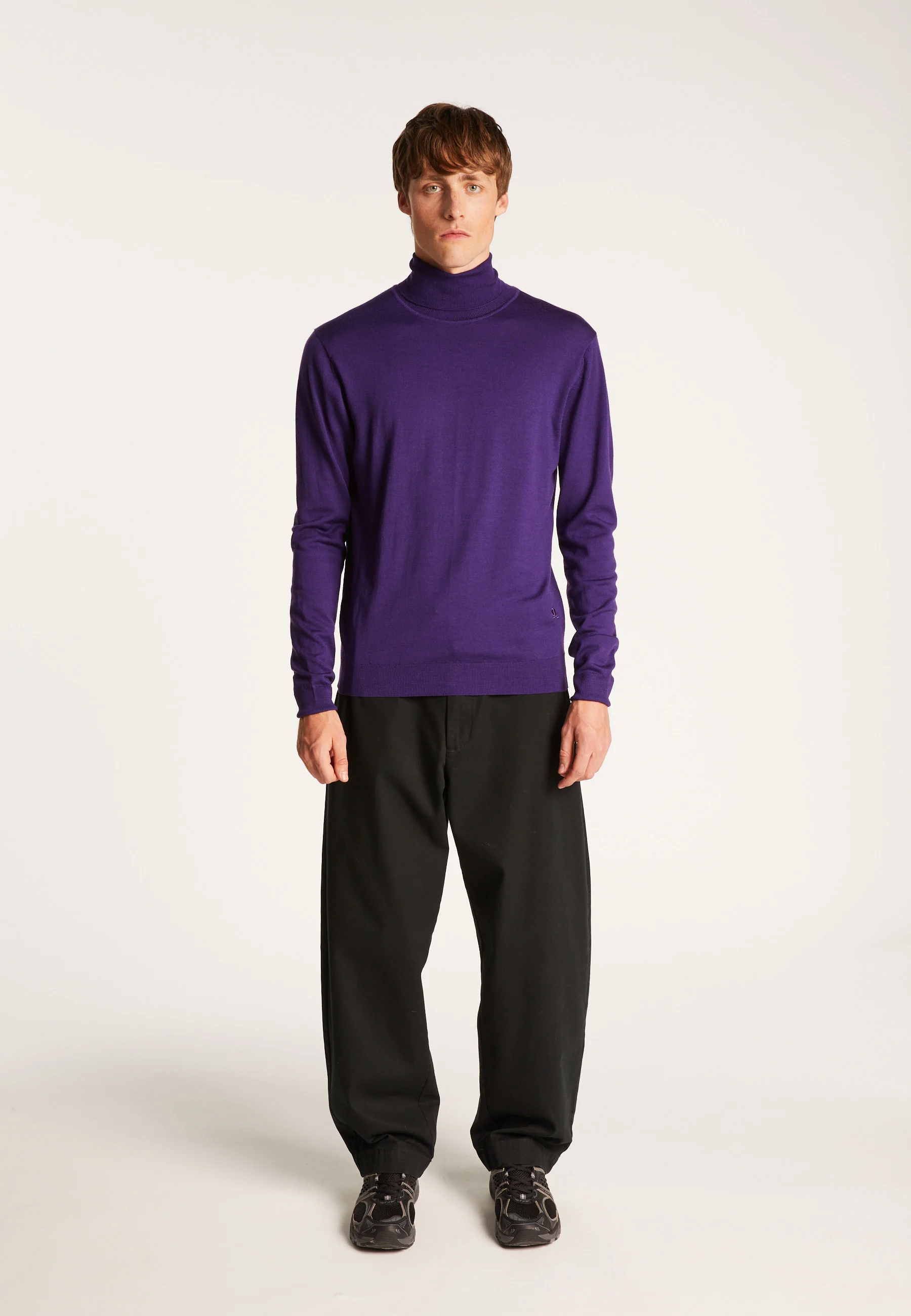 ENZOAH24 - Pull col roulé en laine mérinos | Violet