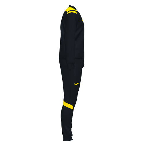 Conjunto de treino Joma Championship VI, preto e amarelo.