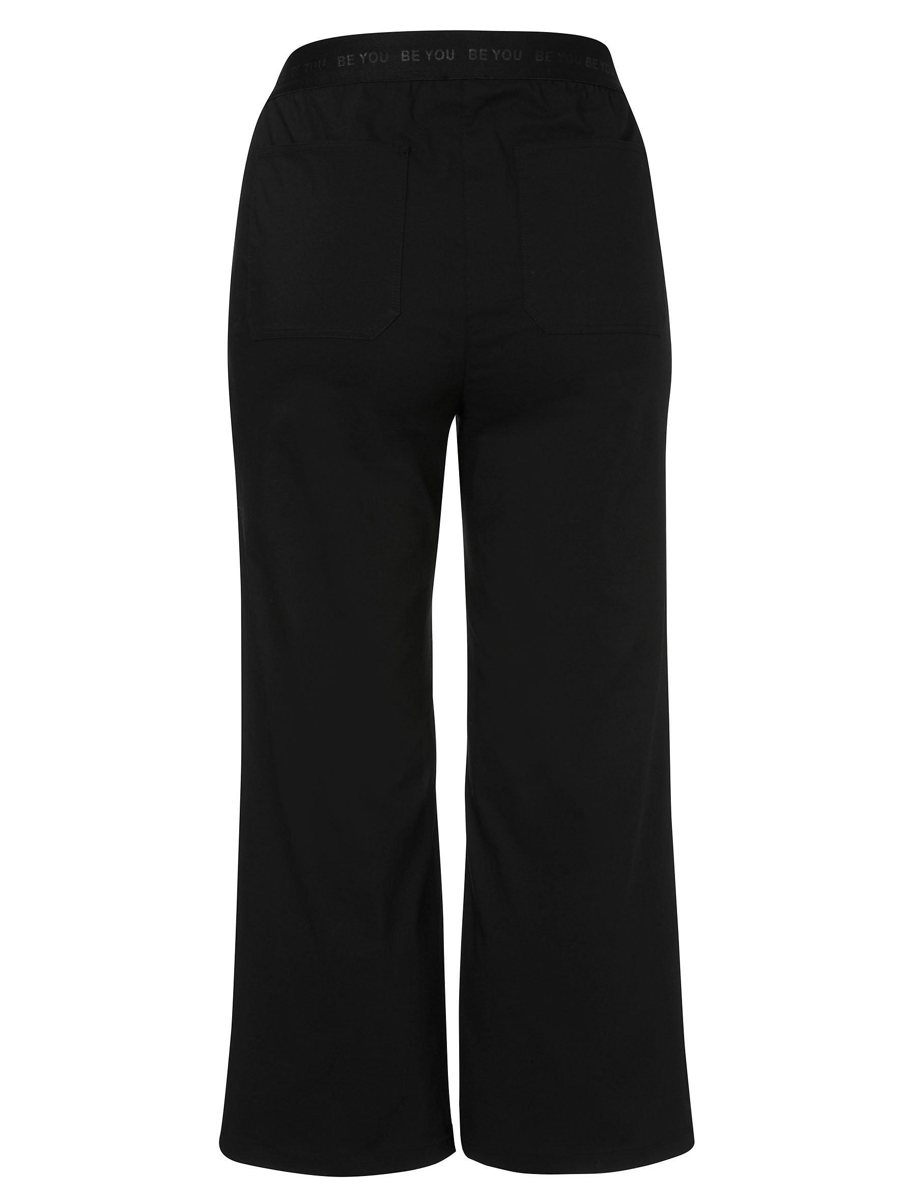 Weite 7/8-Hose mit Gummibund und Bindeband