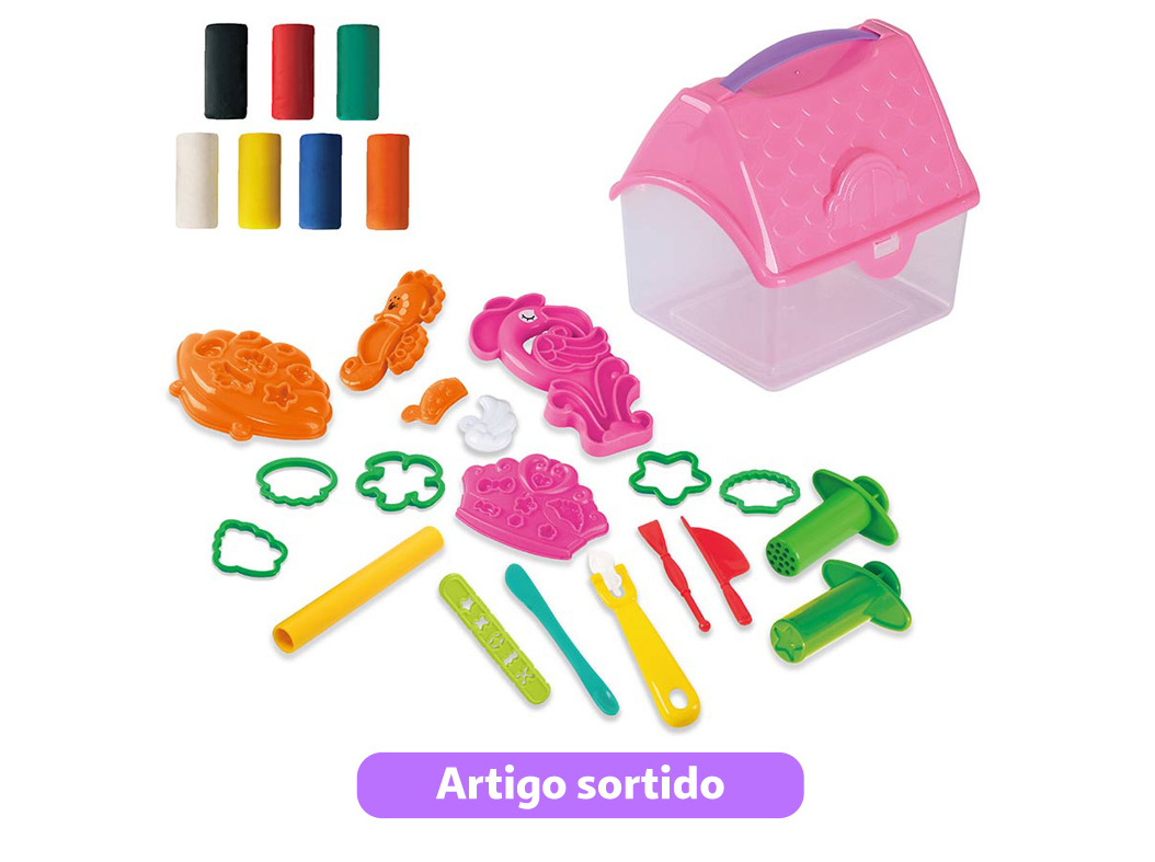 CASINHA COM PLASTICINA NATURAL ONE TWO FUN MODELOS SORTIDOS